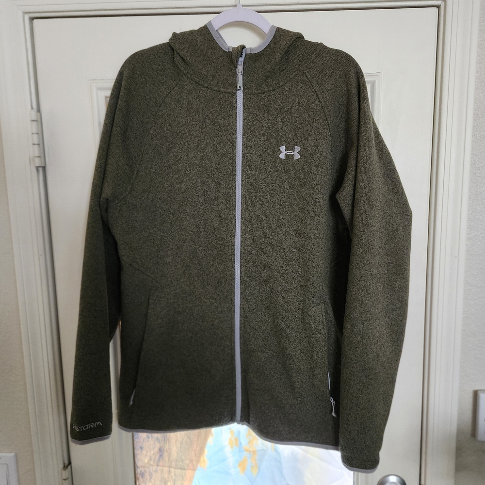 Under Armour Storm Sweater Fleece Full Zip Hoodie Men's Large Olive Green